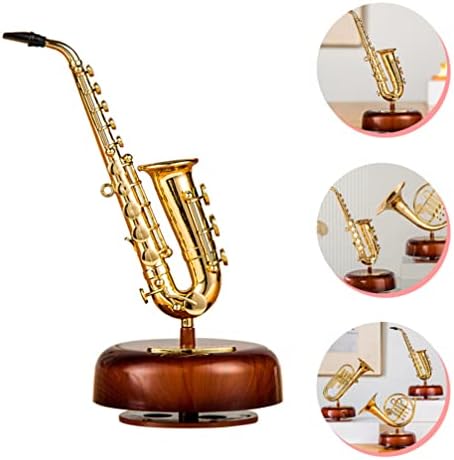 Gadpiparty Dečije igračke Music Decor 1pcs Saxophone Music Box, Novelty Music Box sa rotirajućom muzičkom bazom, saksofonske statua