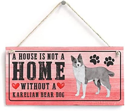 Minijaturna pincher Kuća nije dom bez pasa Funny citati za pse grafički sa crvenim drvenim plakom Životinjski pas 8x16 inčni viseći