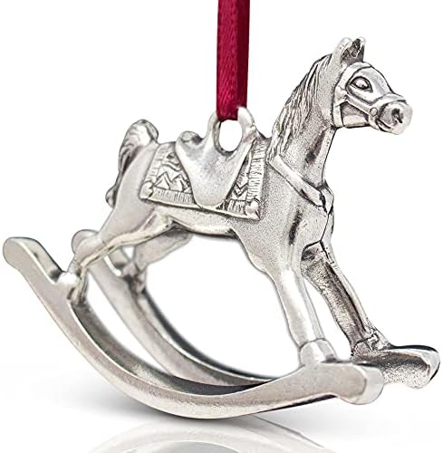 Danforth igračka za ljuljanje konja Ornament-ručno izrađeni kositar Vintage Božićni ukrasi-satenska traka, visoka 1¾, proizvedena