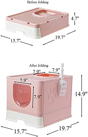 kathson velika sklopiva posuda za smeće za mačke s poklopcem zatvorena Kahlica za mačke s gornjim ulazom u ladicu protiv prskanja