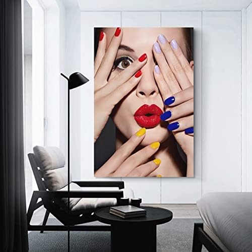 Modni ženski Beauty manikir Nail Hand Spa Art Makeup and Manicure Post inspirisani Kreativni Posteri zidne umjetničke slike platnene zidni dekor Kućni dekor dnevni boravak dekor estetski 16x24inch Un