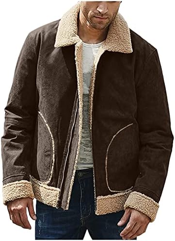 Wenkomg1 muns sherpa jakna, ugodna topla zimska pad guste prekrivene zip up gorke odjeće Faux Suede kompozitni kaput