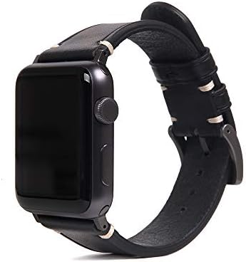SLG kompatibilan sa Apple Watch Band 38/40 / 41mm, D7 italijanski zamenski remen za lepršave kože sadrže crne adaptere s poklon kutijom,