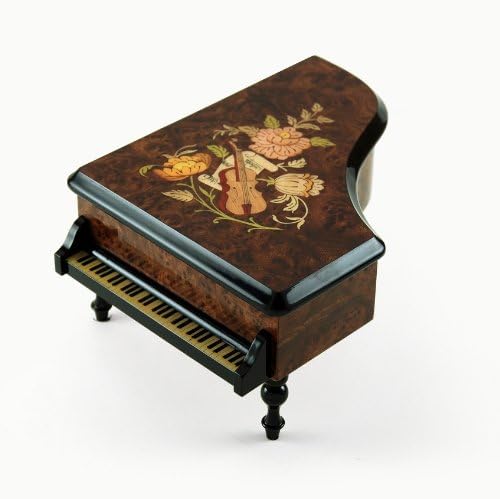 Prekrasna 30 Note Burl-ELM muzika i cvjetna tema Grand Piano Music Box - Canon u D