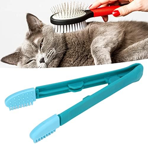 Četka za kućne ljubimce, meka Tpe PP gumena glava laka za udobnu ručku četka za mačke sigurna za mačke plavo zelena