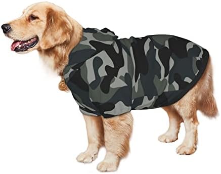 Velika kapuljača za pse siva-kamuflažni-bešavni-džemper za odjeću za kućne ljubimce sa šeširom Meki kaput za mačke Xx-veliki