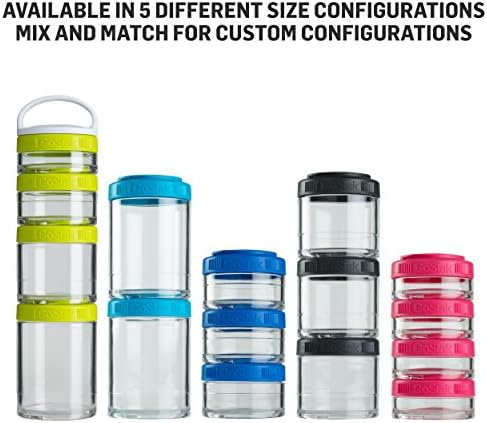Blenderbottle GoStak kontejneri za skladištenje hrane za proteinski prah, zdrave grickalice i kontrolu porcija, 4-dijelni Starter