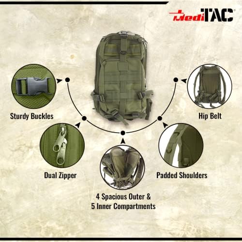 Meditac Tactical Assault Pack - Rucksak prve pomoći - 18 vojni ruksak molle