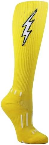 Moxy čarape mladić žute s crnim bolesnim boltom za nogometne čarape