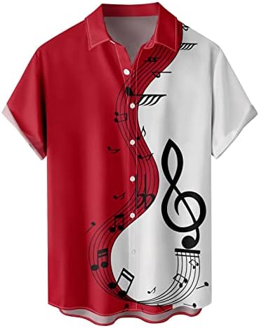 2023 Nova muška povremena muzička patchwork košulja za ispis s kratkim rukavima majica s majicom kratkih rukava s kratkim rukavima TOWN