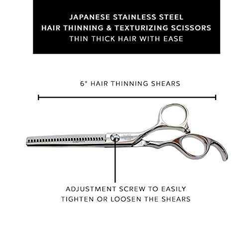 Dreamcut Profesionalne makaze za prorjeđivanje kose - Split krajnji trimeri, škare za razrjeđivanje brijača i teksturiranja za kosu, 6 inča, 440c