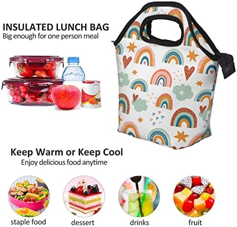 Boho Rainbows and Clouds torba za ručak izolovana kutija za ručak sa patentnim zatvaračem vodootporna torba za ručak slatka torba za ručak za uredsku školu na plaži