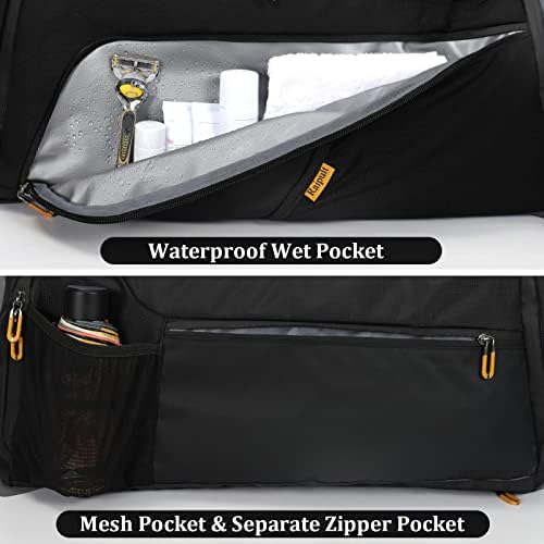 Teretana za muškarce Žene, Travel Duffel Bag ruksak s odjeljkom za cipele i mokri džep, 50L vodootporna sportska višnja viša sa USB