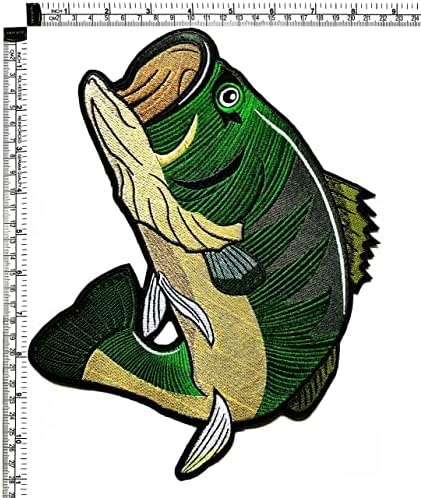 Kleenplus. Veliki veliki Jumbo zeleni bas riba Mamci za pecanje kuka zakrpa Crtić gvožđe na Flasteru vezena aplikacija prišiti zakrpu