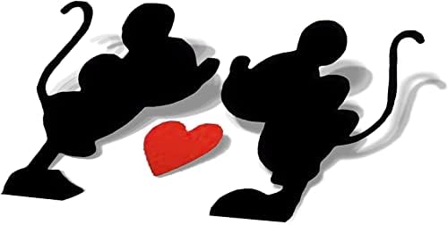 Shop Shop Mickey Minnie Love Kiss Naljepnice Vinil Die Cut Decal naljepnice za branik za automobile Kamioni prijenosna računala Vodene boce Prozori | Crveno & crno | 4,0 x 3,0 inča