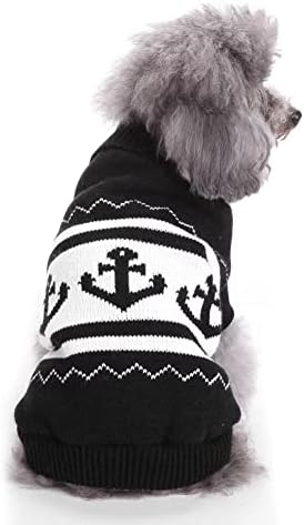 Slatki džemper za crno božićno sidro za male pse mačke Zimska topla džemper School Shither Majica Outfits Odjeća XS