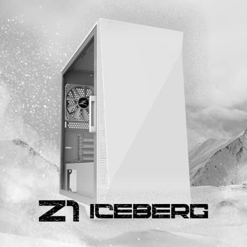 Zalman Z1 Iceberg mATX Mini Tower kućišta računara, bočni Panel sa šarkama i kaljeno staklo, 3x unapred instalirani ventilatori, USB