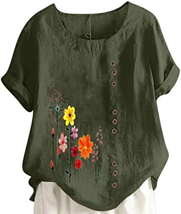 Djevojke Brunch Tops kratki rukav bluze majice brodski vrat posteljina ruža Daisy cvjetni Print Oversized Tops 2023 4Q
