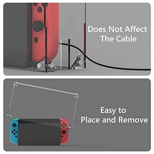 GEIKRIA akrilna zaštita od prašine Prozirna štitnika za prašinu kompatibilna s Nintendo prekidačem / prekidačem OLED priključak za