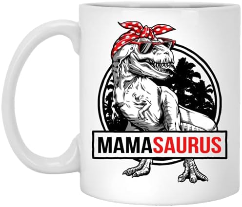 Mama šolja-Mamasaurus T-Rex Dinosaur smiješna mama Saurus porodična odgovarajuća šolja za Majčin dan / Dan očeva - porodična šolja za kafu 11oz