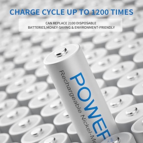 POWEROWL 4-Pack punjive AAA baterije sa punjačem, velikog kapaciteta nisko samopražnjenje NiMH Triple A baterija