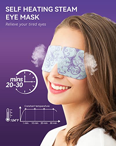 Protiv Steam Eye maska, samoplodne maske za oči za tamne krugove i natečenosti zagrijavajućih zagrijavanje maske za zagrijavanje za