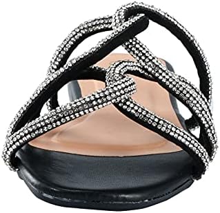 Papuče za žene Vanjski vodootporni kvadrat ravni ljeti otvoreni nožni prst na kristalno casual unutarnji ljetni flip flops sandale