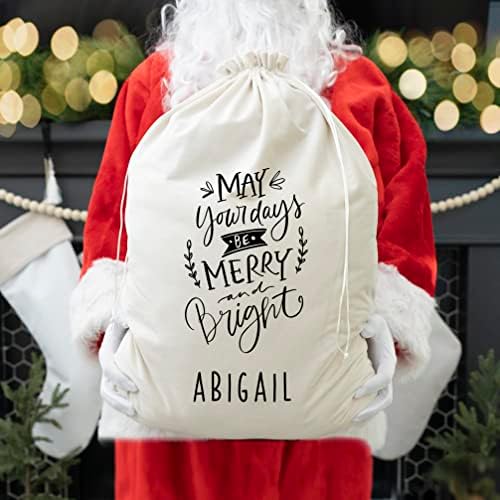 Qualtry personalizirana Santa torba za djecu - Božićna poklon torba za poklone - praznična tkanina poklon torba