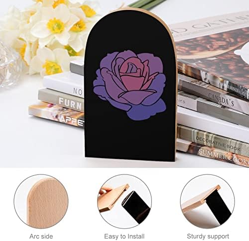 Bi Pride Rose drvena Bookends moderna dekorativna polica za knjige trendi dizajn čep za knjige za kućni ured Set od 2
