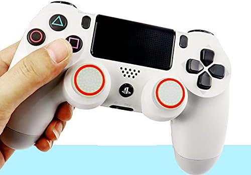 Zuer Grips palac, 4 kom silikon palac pričvrstite poklopac, mekana zamjenska čarobnica, koristite za ublažavanje ljupke prsta, zaštitu gamepad, crvene rub na bijelom