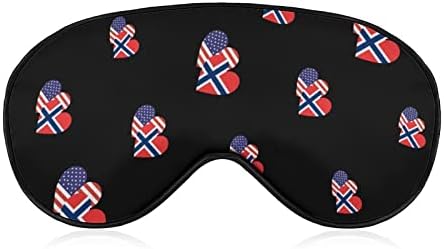Norveška američka srčana zastava maska ​​za spavanje mekana maska ​​za oči Poklopac efektivnog zasjenjenja sa elastičnim podesivim
