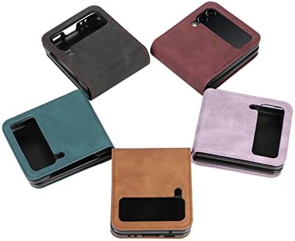MEOORHE jednobojna kožna tekstura držač za novčanik futrola za telefon za Samsung Galaxy Z Flip 3 / Z Flip 4 5G školjku, otpornu na