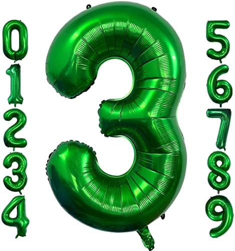 40-inčni tamno zeleni broj 3 balon velikog veličina gigantski džinozna dimenzija Mylar foil helium tamnozelene balone za rođendanske zabave proslave ukrasi diplomiraj godišnjica