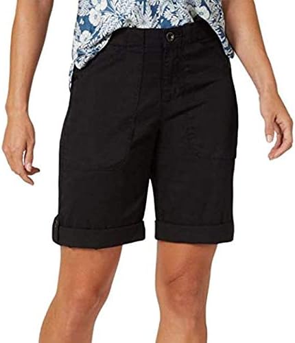 Gufesf ženske kratke hlače za ljeto, ženske lagane kratke hlače lanene udobne elastične Ležerne kratke hlače visokog struka s džepovima