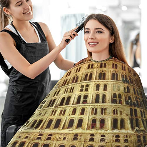 Rim Italija Colosseum Barber Cape & Beard Apron 2 u 1- Profesionalni rezanje kose Cape sa 2 usisne čaše, vodootporan u obliku frizure