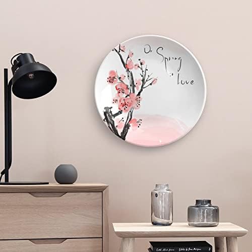Japansko cherry trešnje cvijet vintage dizajnerski kost Kina Dekor ploča sa postoljem okrugla ukrasna ploča Početna stranica Wobble-ploča