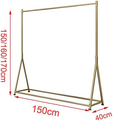 Podna modna šina za odjeću,željezna viseća šina za prikaz Karbota, moderna izdržljiva / Zlatna / 150×170×40cm