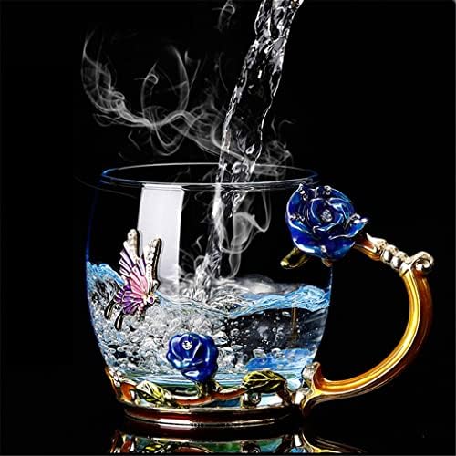 Gretd emamel vode čajnik sa cvijećem cvjetni čaj čaša soka od cijevi otporni na toplinu otporna na kristalno čaše za kavu