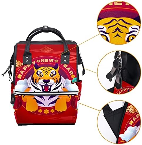 Guerotkr putnički ruksak, torba za pelene, ruksak pelena, tigra sretna nova godina kineski stil
