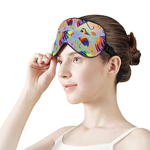 Vodenicolor Rainbow Kišobran Mekano maska ​​za oči Efektivna maska ​​za spavanje Spavaj za spavanje Comfort Vepo sa elastičnim podesivim remenom