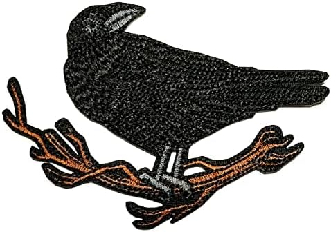 Kleenplus crna vrana Gavran ptica pegla na zakrpama Cartoon deca modni stil vezeni motiv Applique dekoracija amblem Costume Arts Sewing Repair