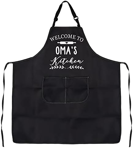 Dobrodošli u Oma's Kitchen Oma baka poklon baka pregača sa džepnom bakom pregača za kuvanje