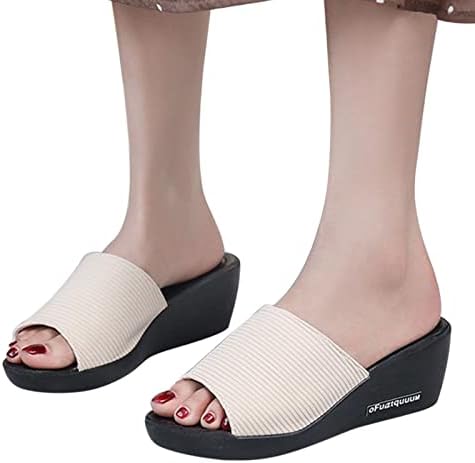 Ljetne papuče za žene otvorene ravne sandale za žene otvorene papuče za žene kućne cipele unutrašnje papuče široke širine sandale