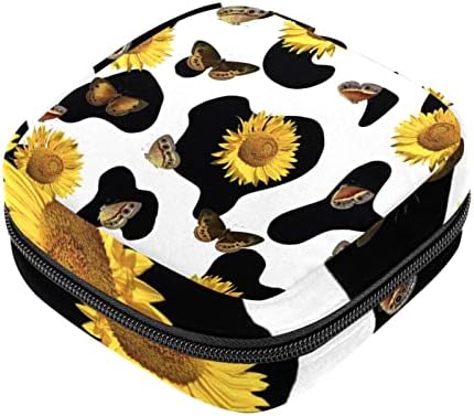 Leptir suncokretova torba za čuvanje higijenskih uložaka prenosiva torba za Periodni komplet jastučići za menstrualnu vrećicu sa patentnim zatvaračem torbica za higijenske uloške za žene tinejdžerke dame