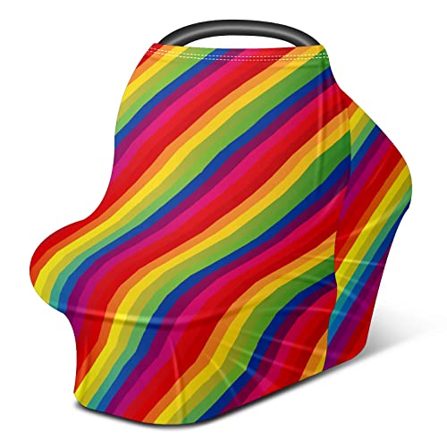 Omote za bebe Rainbow Šarene pruge Uzorak Crveno žuti sestrinski poklopac Dojeni šal kolica za kolica za bebe Multiuse Infant Carseat