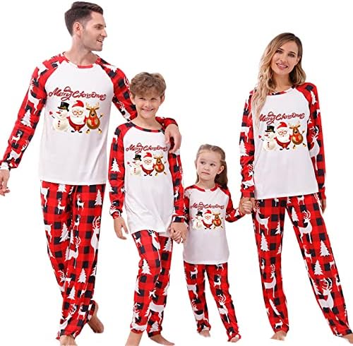 Porodica podudaranje božićne pidžame set Xmas dugi rukav Santa Claus Tee Pant Trendy Family Božićni PJS Podudarni setovi