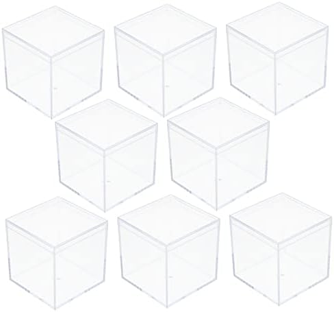 Colibanna 8pcs kutija za pohranu mini nakit Clear Organizer Box Mini skladištenje Tiny Box Mali prikaz kutija Prozirna kutija Square