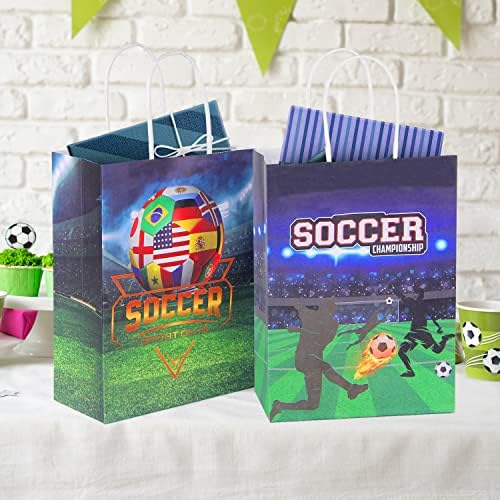 SPERPAND 24kom fudbalske poklon torbe sa 24kom maramice, 8,7 male fudbalske kese za slatkiše sa ručkama za dekoraciju za zabavu