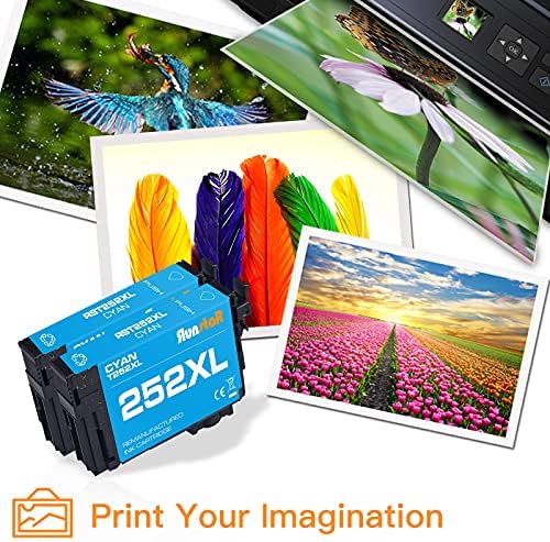 Run Star 2 Pack 252xl Cyan prerađena zamjena kertridža sa mastilom za EPSON 252xl T252XL upotreba za Epson Workforce WF-3620 3630