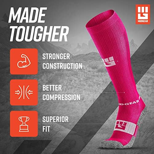 MudGear paket čarapa za trčanje s više Dužina-1 par Premium visokih kompresijskih čarapa + 2 para čarapa za trčanje četvrtine dužine